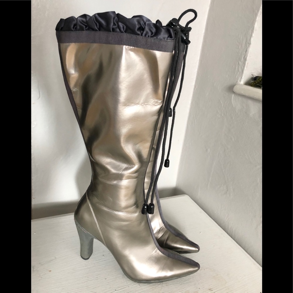 G series Silver Waterproof high heel boots 9 1/2